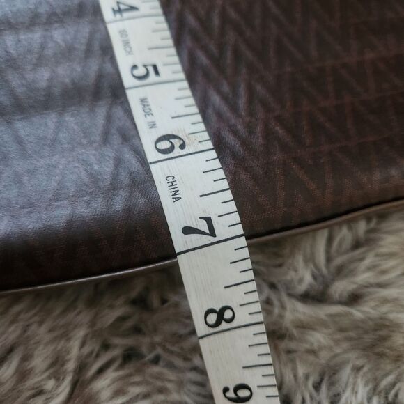 Mario‎ Valentino Authentic Clutch Brown Zigzag V Pattern